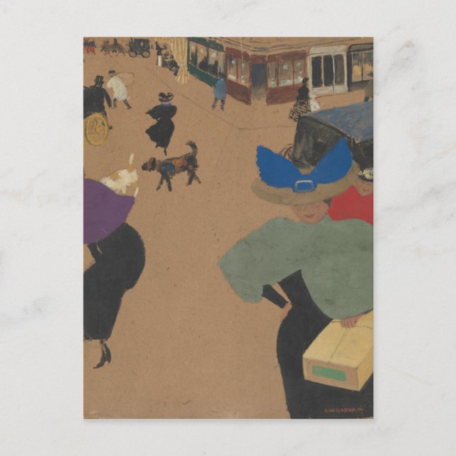 Postal Escena callejera en París (Anverso)