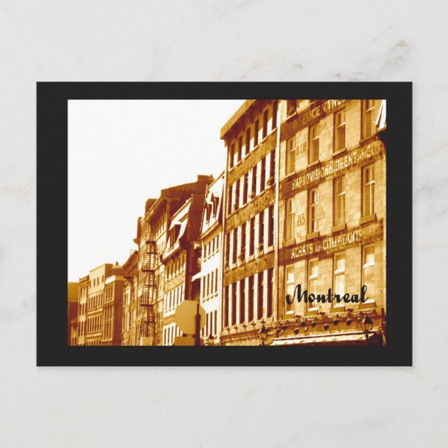 Postal escena callejera fotográfica del Viejo Montreal se (Anverso)