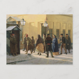 Postal Escena callejera, fuera de una prisión, 1868