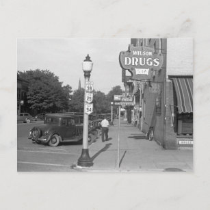 Postal Escena callejera Urbana, Ohio, 1938