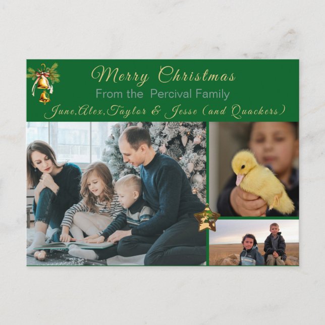 Postal Escena clásica de Navidades familiares (Anverso)