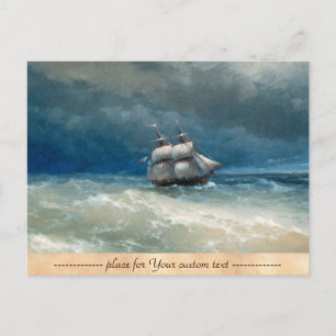 Postal Escena costera con Stormy Waters Ivan Aivazovsky