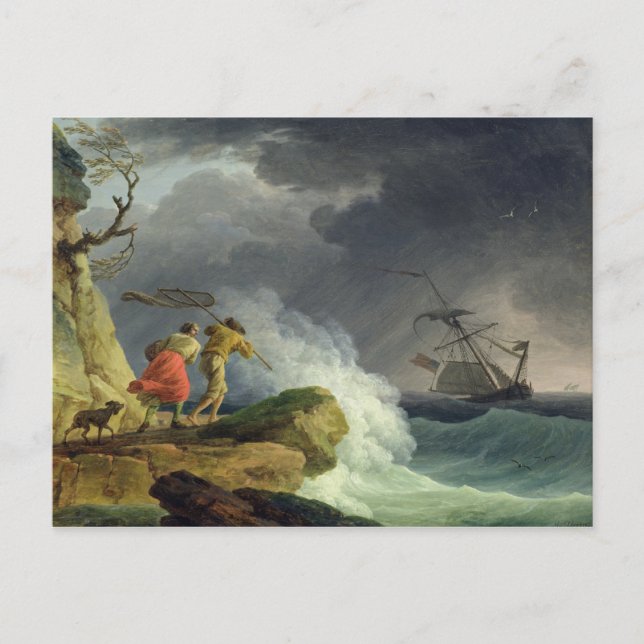 Postal Escena costera en una tormenta, 1782 (Anverso)