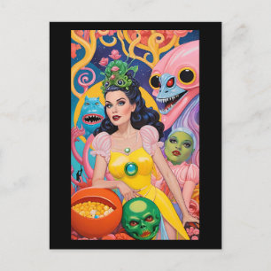 Postal Escena de belleza de Halloween - Arte de Ken Gage