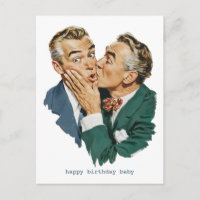 Escena de beso sorpresa con humor vintage