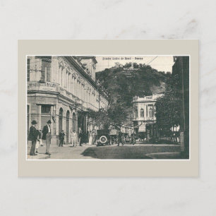 Postal Escena de calle concurrida de Santos de la década 