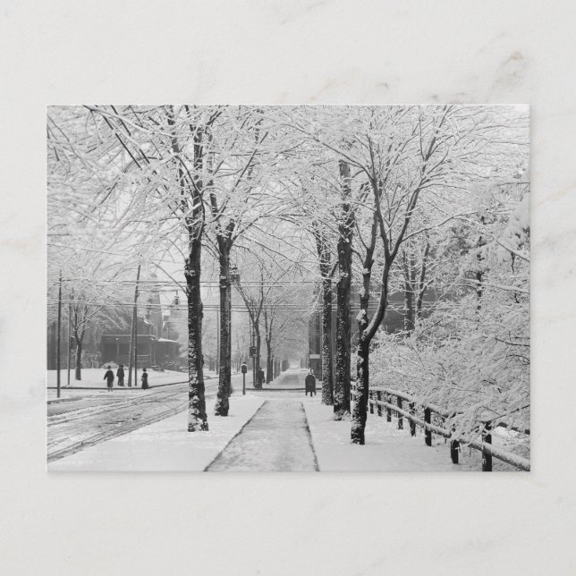 Postal Escena de calle invernal, 1910 (Anverso)