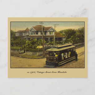 Postal escena de calle vintage de aproximadamente 1900 Ho