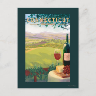 Postal Escena de campo de ConnecticutWine