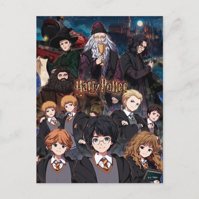 Postal Escena de conjunto de anime de HARRY POTTER™ (Anverso)