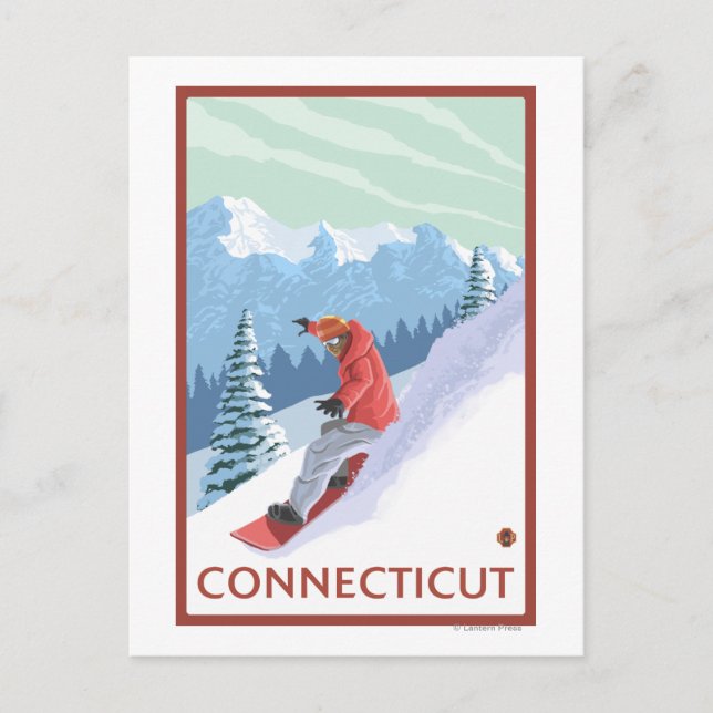 Postal Escena de ConnecticutSnowboarder (Anverso)