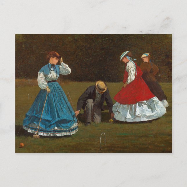 Postal Escena de Croquet | Winslow Homer (Anverso)