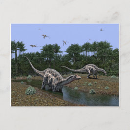 Postal Escena de Dicraeosaurus