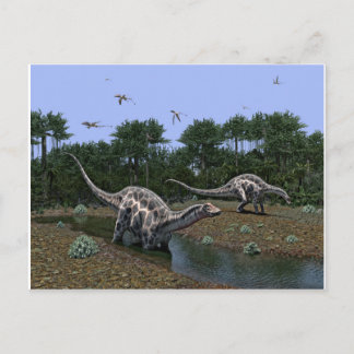 Postal Escena de Dicraeosaurus