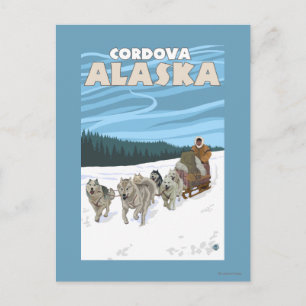 Postal Escena de duelo de perro - Córdoba, Alaska