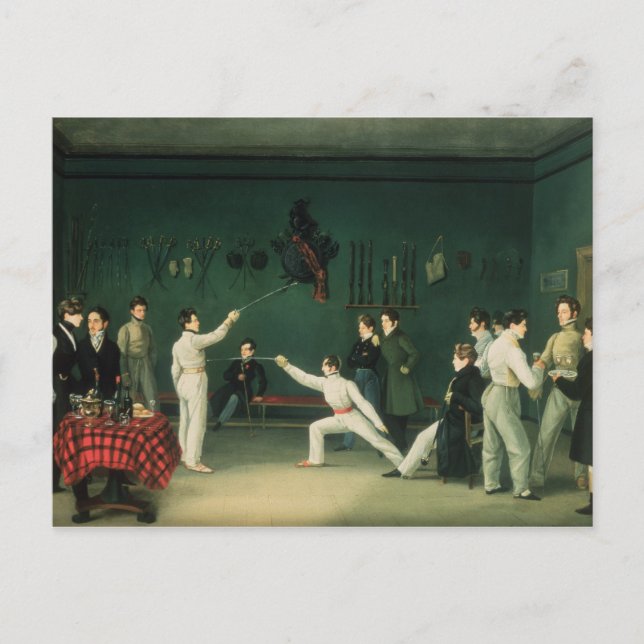 Postal Escena De Esgrima, 1827 (Anverso)