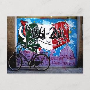Postal Escena de graffiti callejera en Florencia