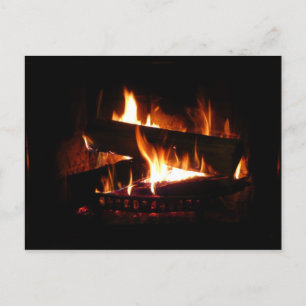 Postal Escena de invierno cálido con chimenea para fotogr