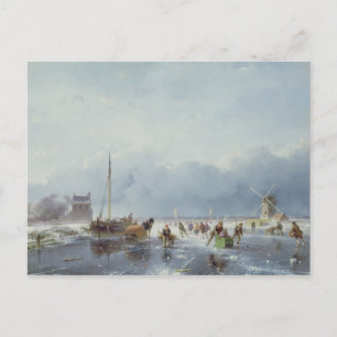 Postal Escena de invierno congelada