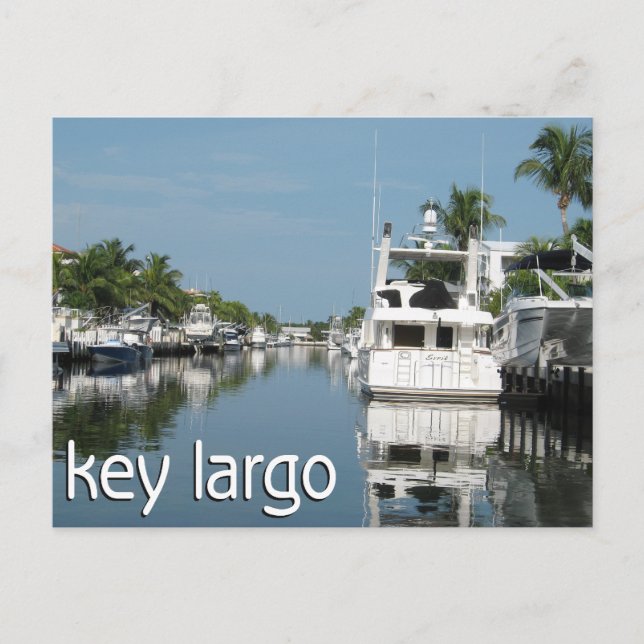 Postal Escena de Key Largo con barcos (Anverso)