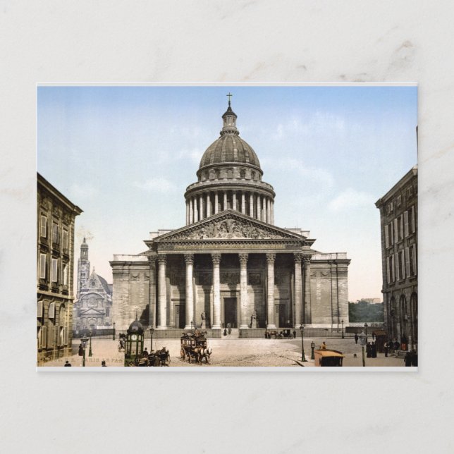 Postal Escena de la calle Antique France c1900, Panteón,  (Anverso)