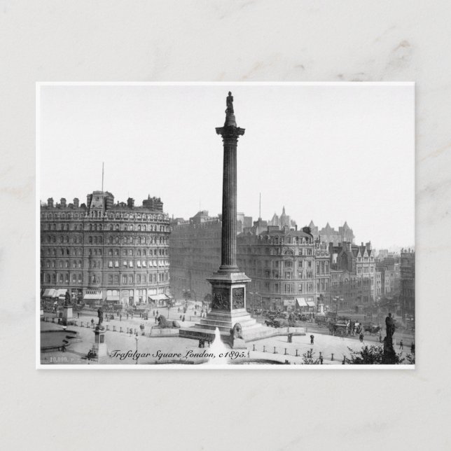 Postal Escena de la calle de Londres, Trafalgar Square (Anverso)