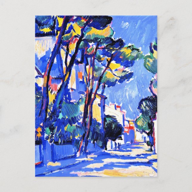 Postal Escena de la calle, Francia, paisaje de 1910, (Anverso)