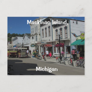 Postal Escena de la calle Mackinac Island