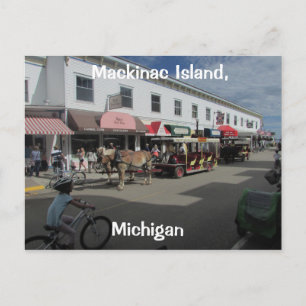Postal Escena de la calle Mackinac Island