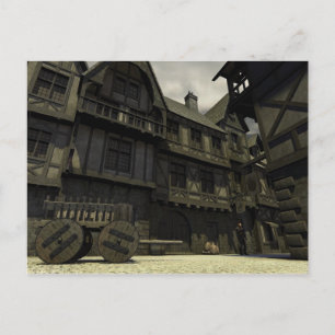 Postal Escena de la calle medieval - 2