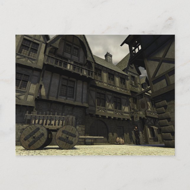 Postal Escena de la calle medieval - 2 (Anverso)