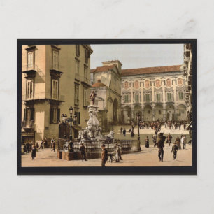 Postal Escena de la calle, Nápoles, Italia, fotografía cl