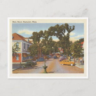Postal Escena de la calle principal de Nantucket Massachu