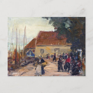 Postal Escena de la calle Robert Henri Volendam