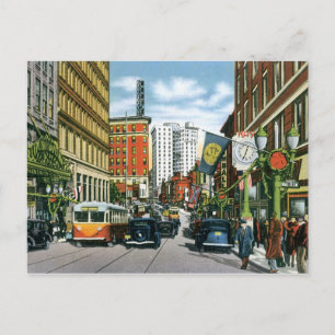 Postal Escena de la calle Vintage Georgia