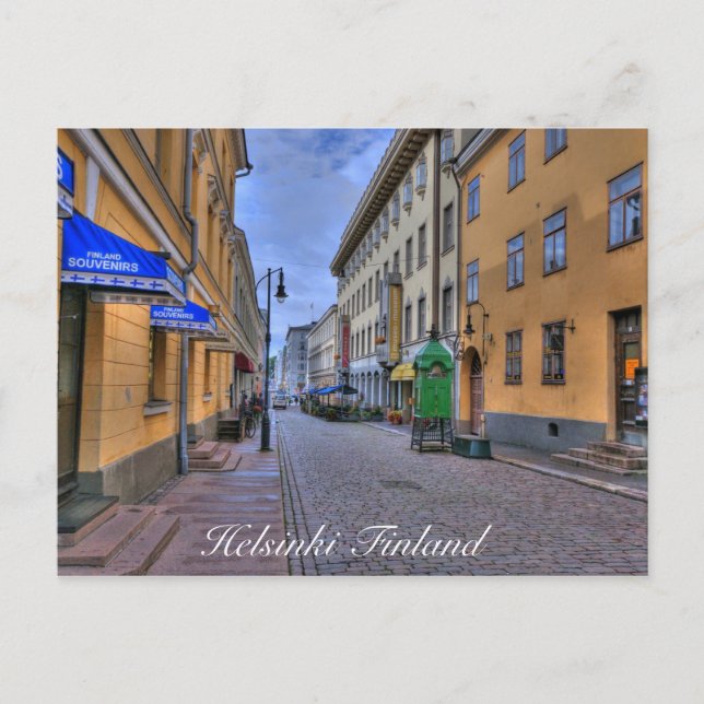 Postal Escena de la ciudad de Helsinki en Finlandia (Anverso)