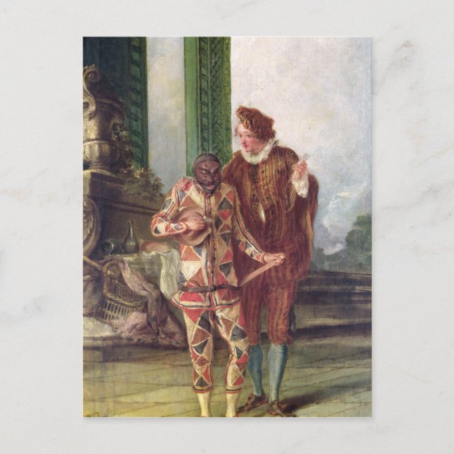 Postal Escena de la Commedia dell'Arte (Anverso)