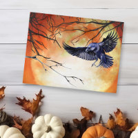 Escena de la luna del Gótico de Halloween Raven Cr