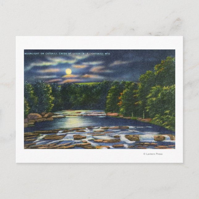Postal Escena de la luna en Catskill Creek (Anverso)