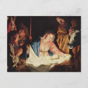 Postal Escena de la natividad