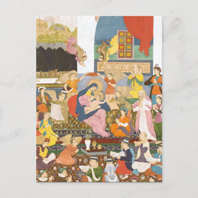 Postal Escena de la natividad al estilo indio (Anverso)