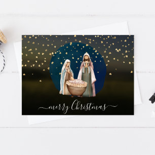 Postal Escena de la Natividad, Mary, Joseph, Navidades de