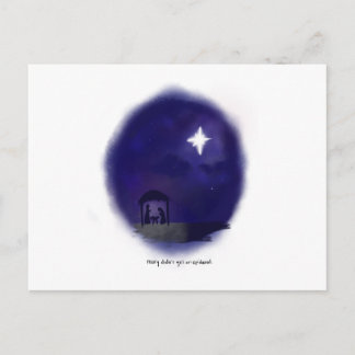 Postal Escena de la Natividad / Mary no obtuvo un epidura