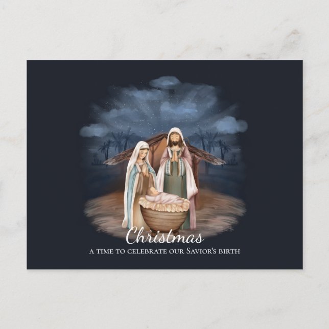 Postal Escena de la Natividad - Navidades del nacimiento  (Anverso)