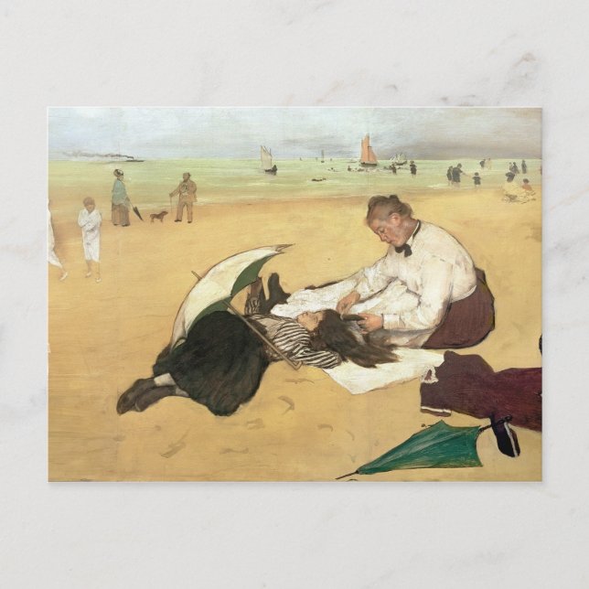 Postal Escena de la playa de Edgar Degas el | (Anverso)