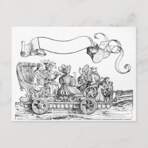 Postal Escena de la procesión triunfal de Maximilian