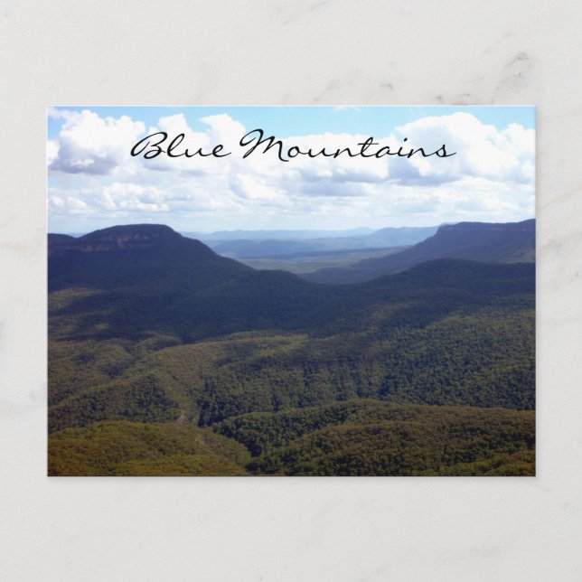 Postal escena de las montañas azules (Anverso)