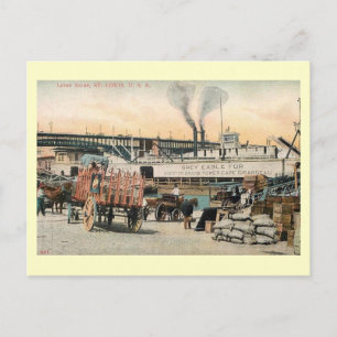 Postal Escena de Levee, St. Louis, cosecha de Missouri
