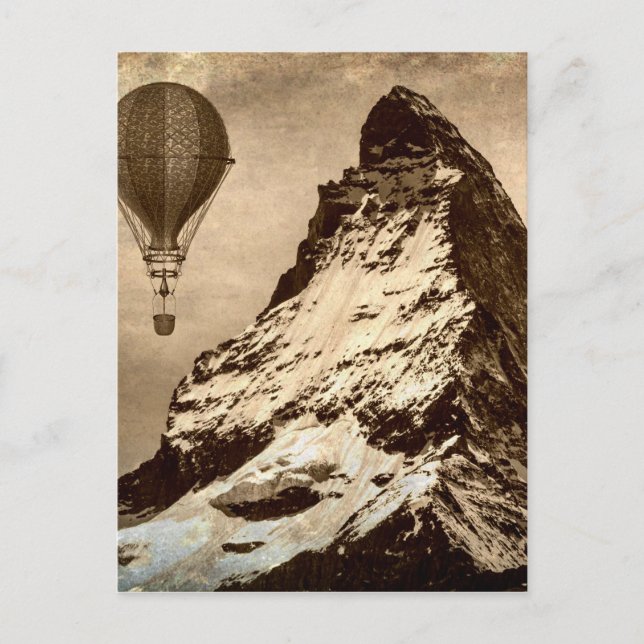 Postal Escena de Matterhorn de Steampunk (Anverso)