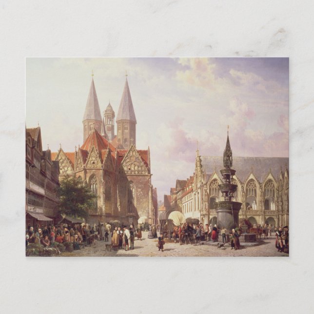 Postal Escena de mercado en Braunschweig (Anverso)